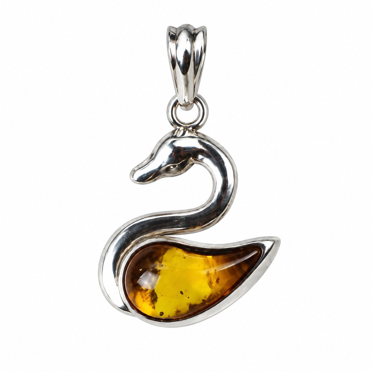 Island crafted yellow orange Dominican amber sterling silver pendant 3.4g – photo 4