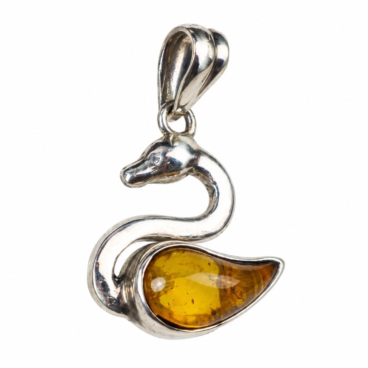 Island crafted yellow orange Dominican amber sterling silver pendant 3.4g – photo 6