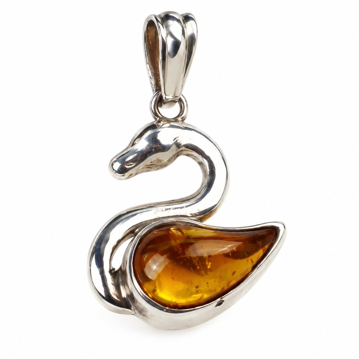 Island crafted yellow orange Dominican amber sterling silver pendant 3.4g – photo 7