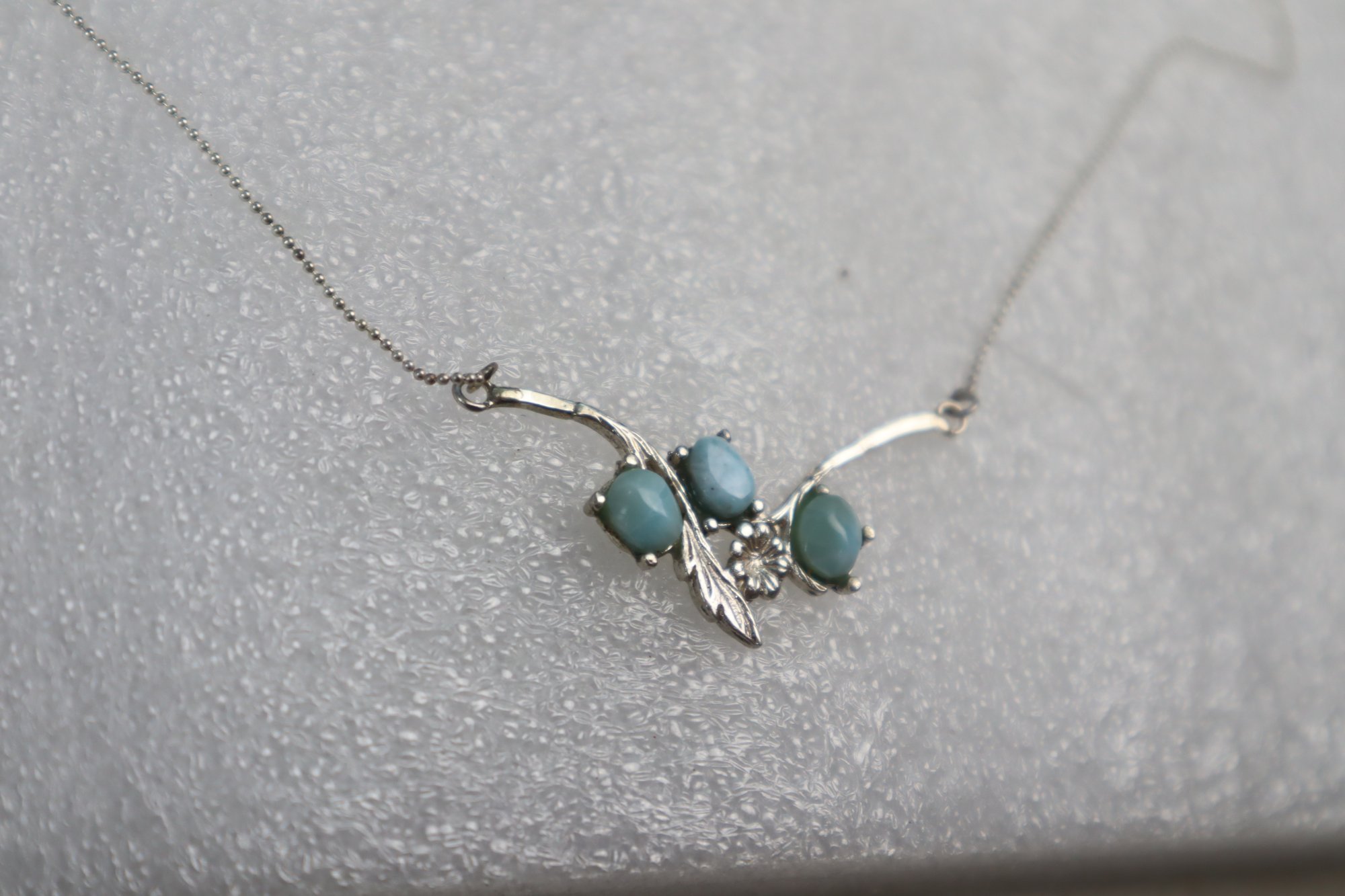 Handcrafted light blue Dominican Larimar sterling silver necklace 4.8g – photo 3