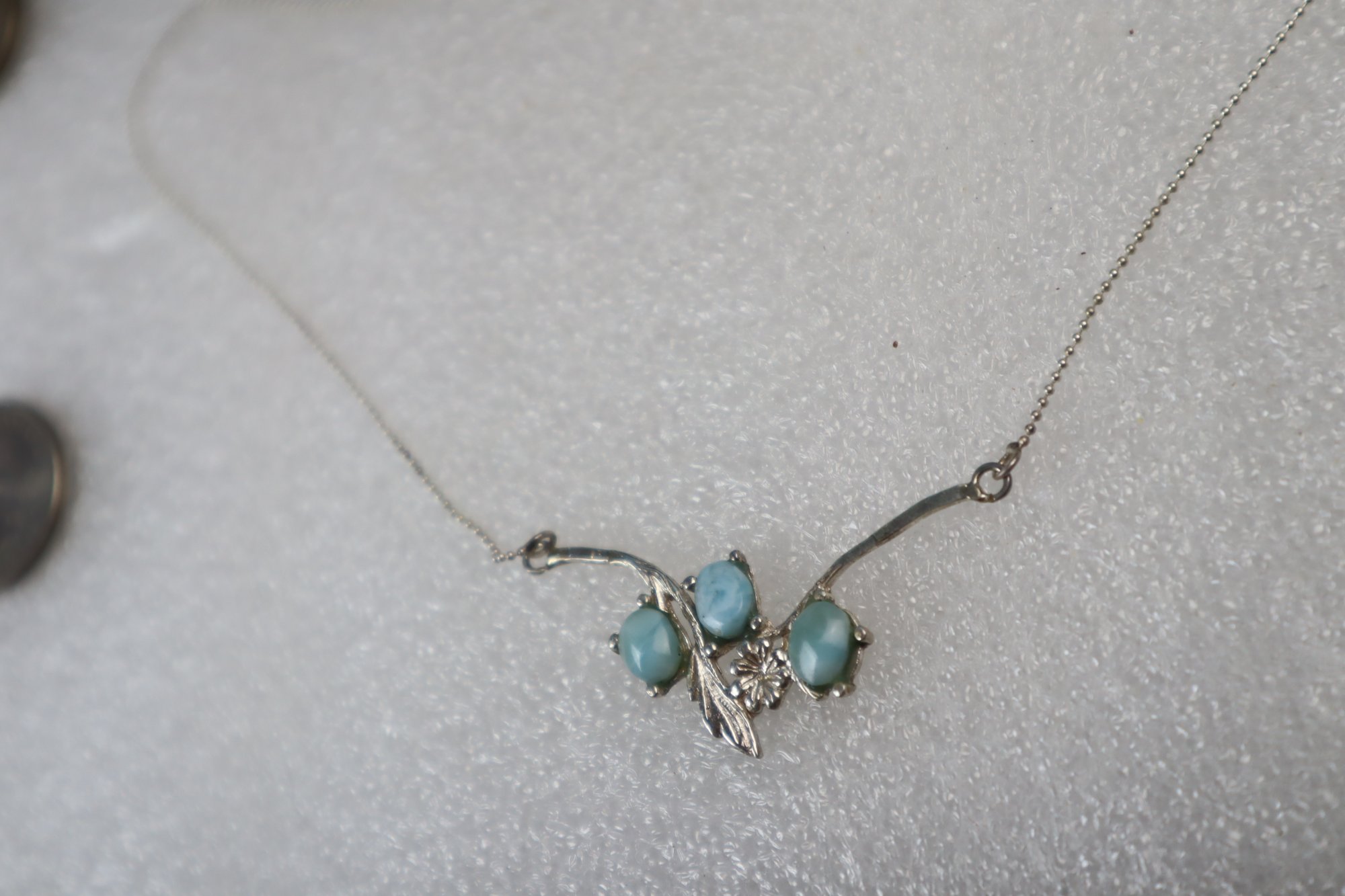 Handcrafted light blue Dominican Larimar sterling silver necklace 4.8g – photo 5