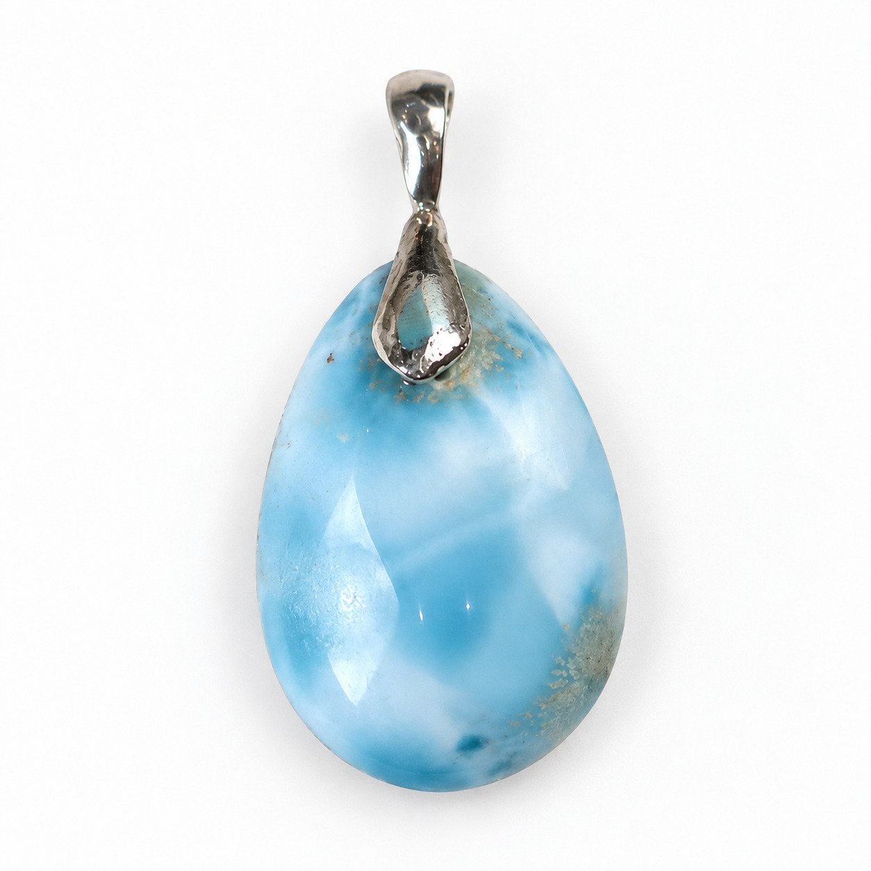 Handcrafted sky blue Dominican Larimar sterling silver pendant 5.7g – photo 5