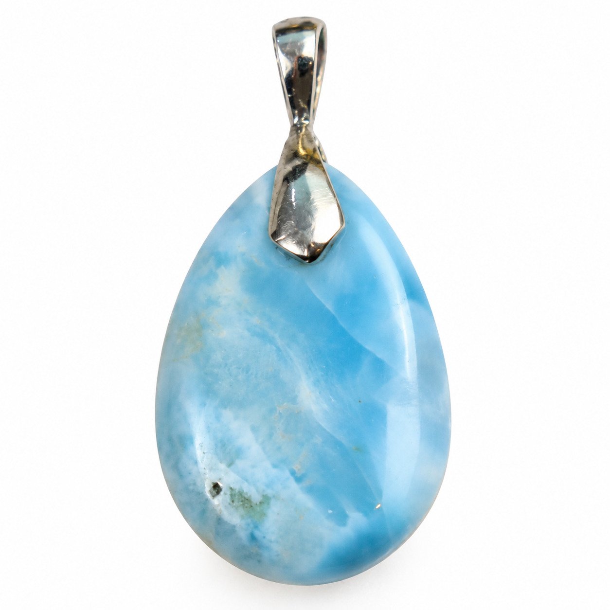 Handcrafted sky blue Dominican Larimar sterling silver pendant 5.7g – photo 6