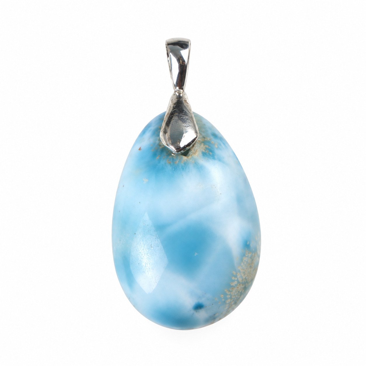 Handcrafted sky blue Dominican Larimar sterling silver pendant 5.7g – photo 7