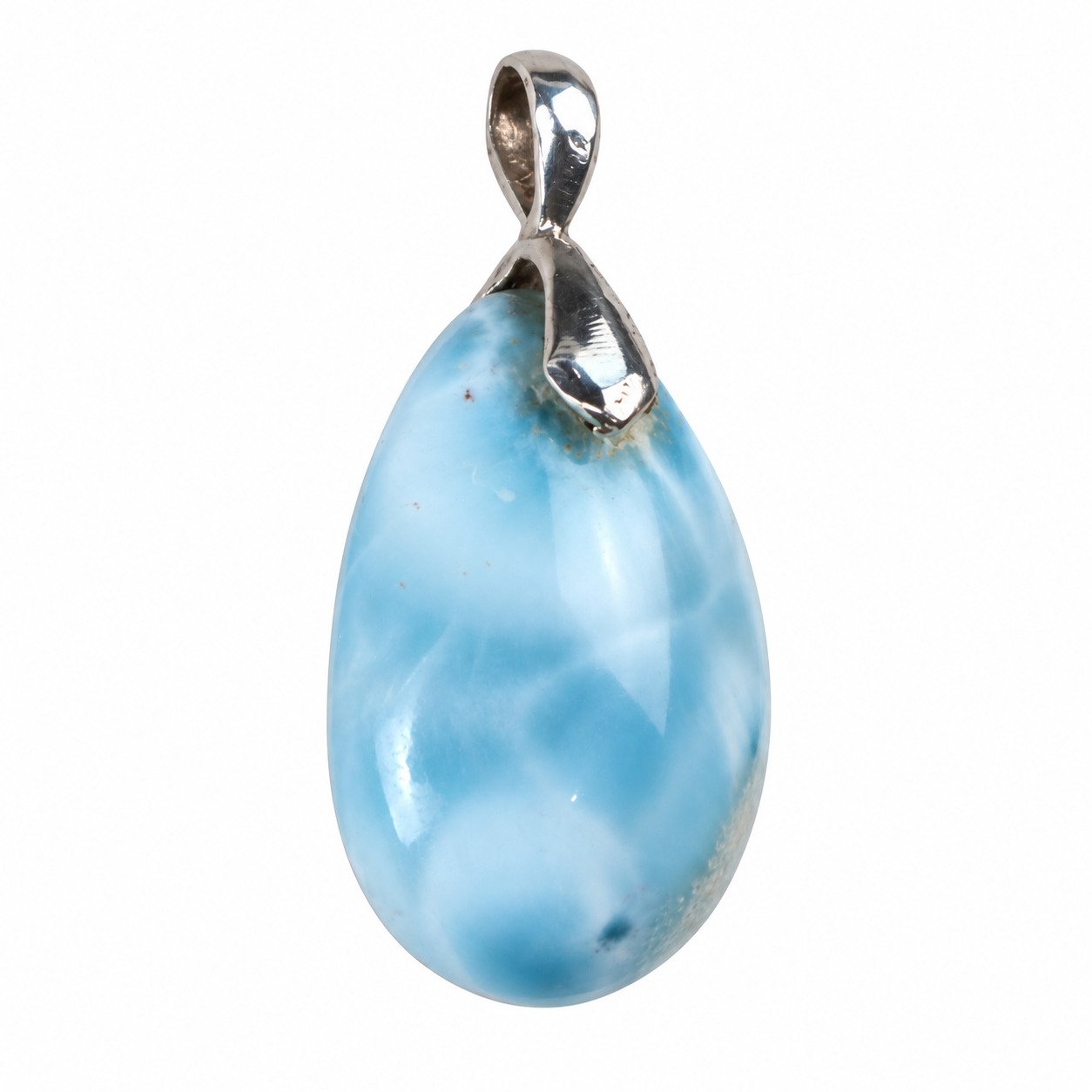 Handcrafted sky blue Dominican Larimar sterling silver pendant 5.7g – photo 8