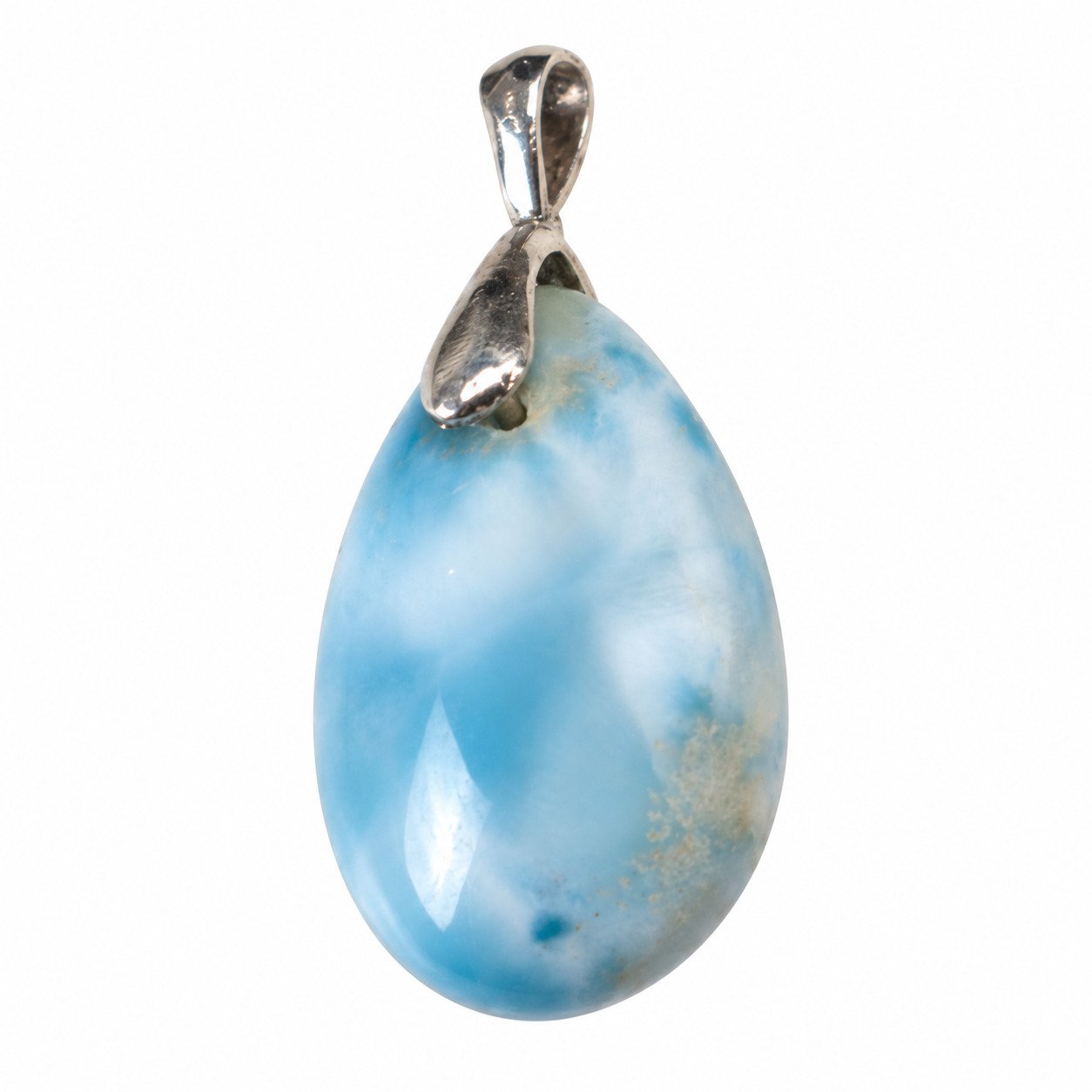 Handcrafted sky blue Dominican Larimar sterling silver pendant 5.7g – photo 9