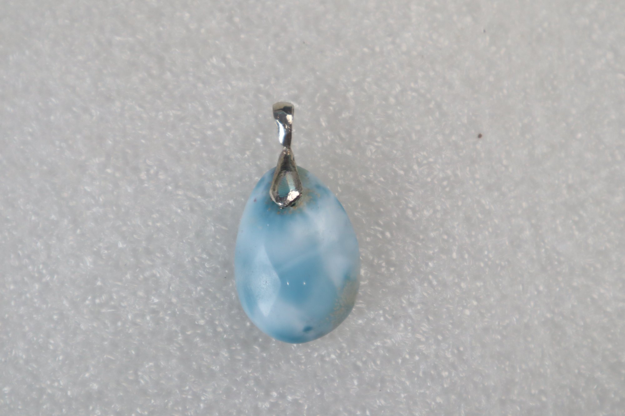 Handcrafted sky blue Dominican Larimar sterling silver pendant 5.7g – photo 10