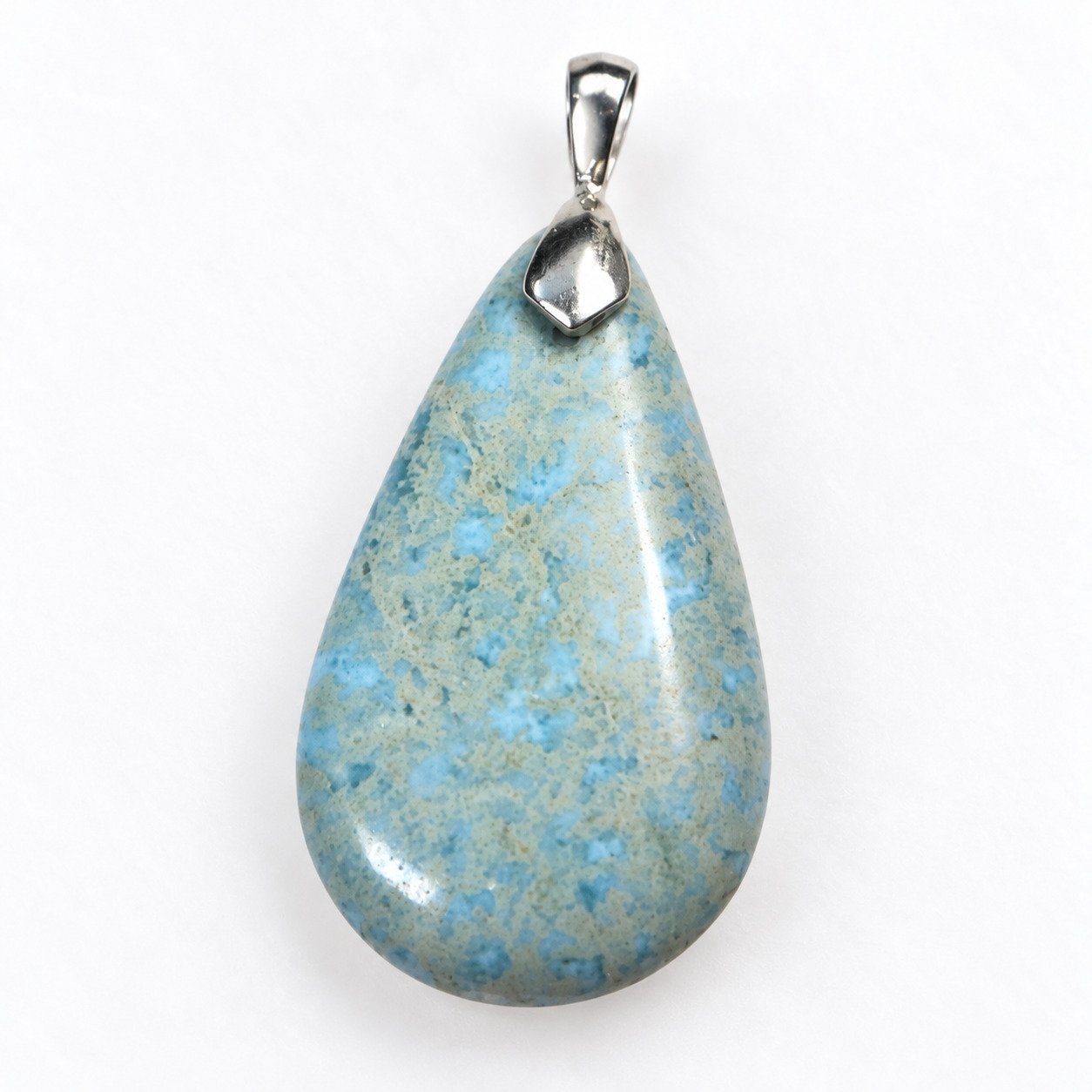 Artisan crafted gray blue Dominican Larimar sterling silver pendant 8.1g – photo 4