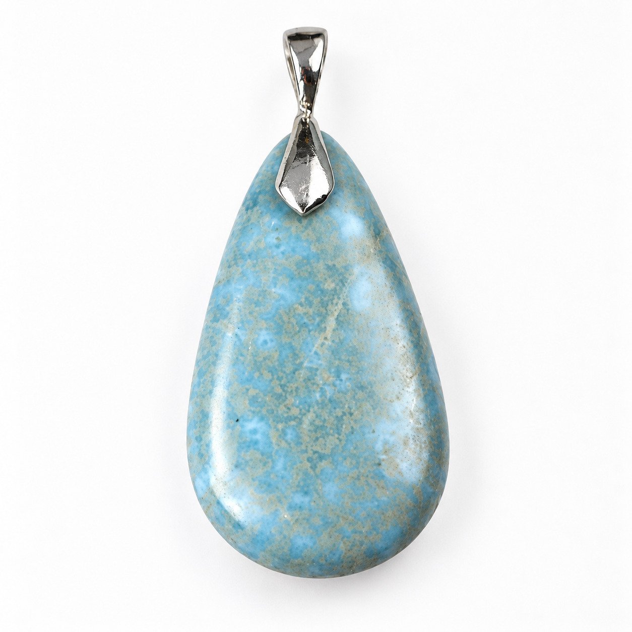 Artisan crafted gray blue Dominican Larimar sterling silver pendant 8.1g – photo 5