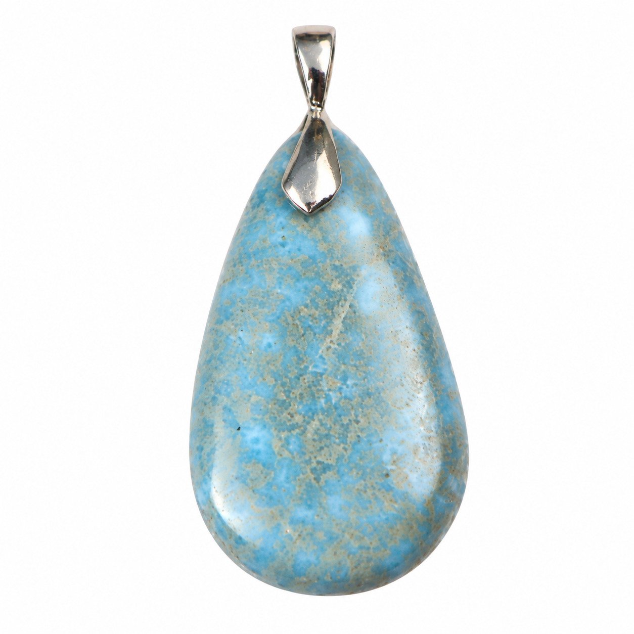Artisan crafted gray blue Dominican Larimar sterling silver pendant 8.1g – photo 6