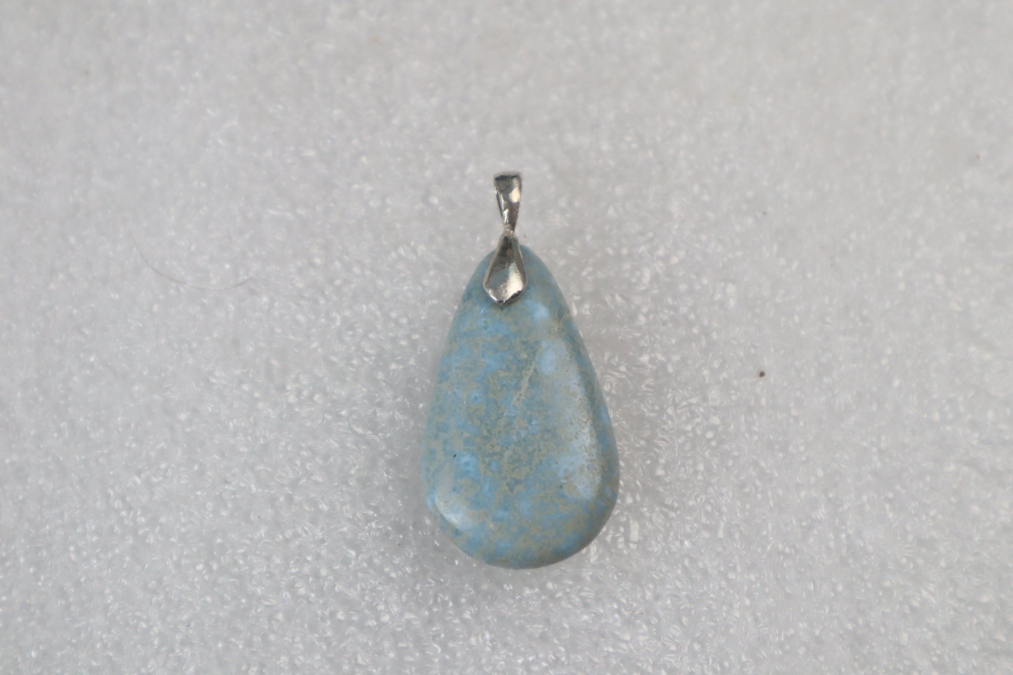 Artisan crafted gray blue Dominican Larimar sterling silver pendant 8.1g – photo 8
