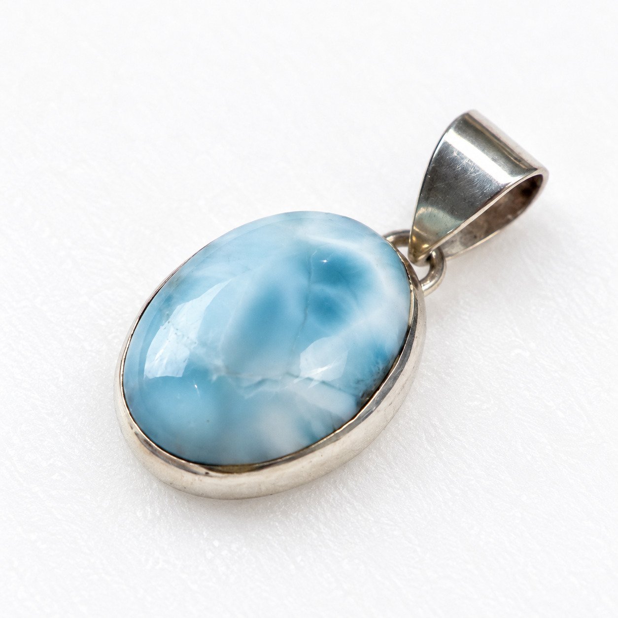 Master crafted sky blue Dominican Larimar sterling silver pendant 4.5g – photo 2