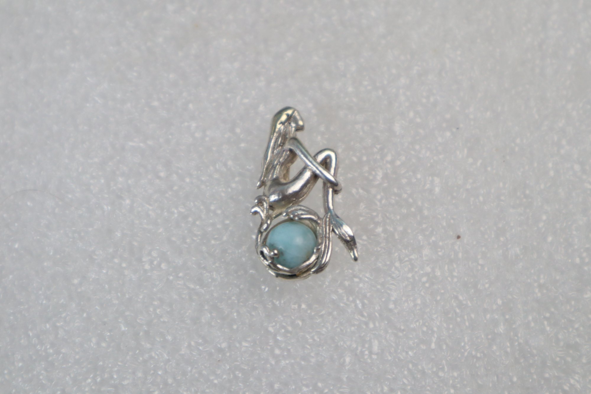 Master crafted sky blue Dominican Larimar sterling silver pendant 3.9g – photo 7