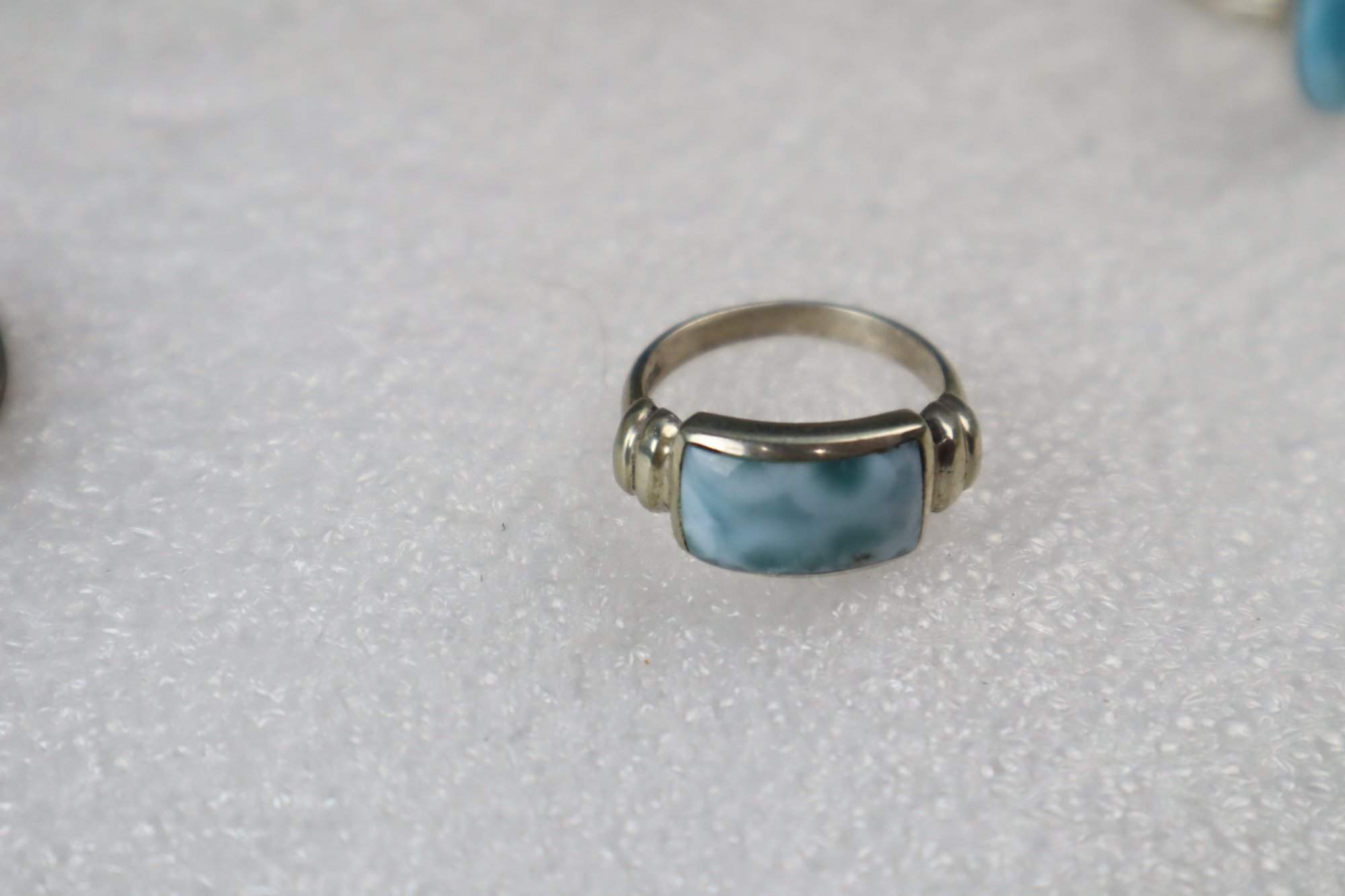 Handcrafted sky blue Dominican Larimar sterling silver ring 4.9g – photo 7