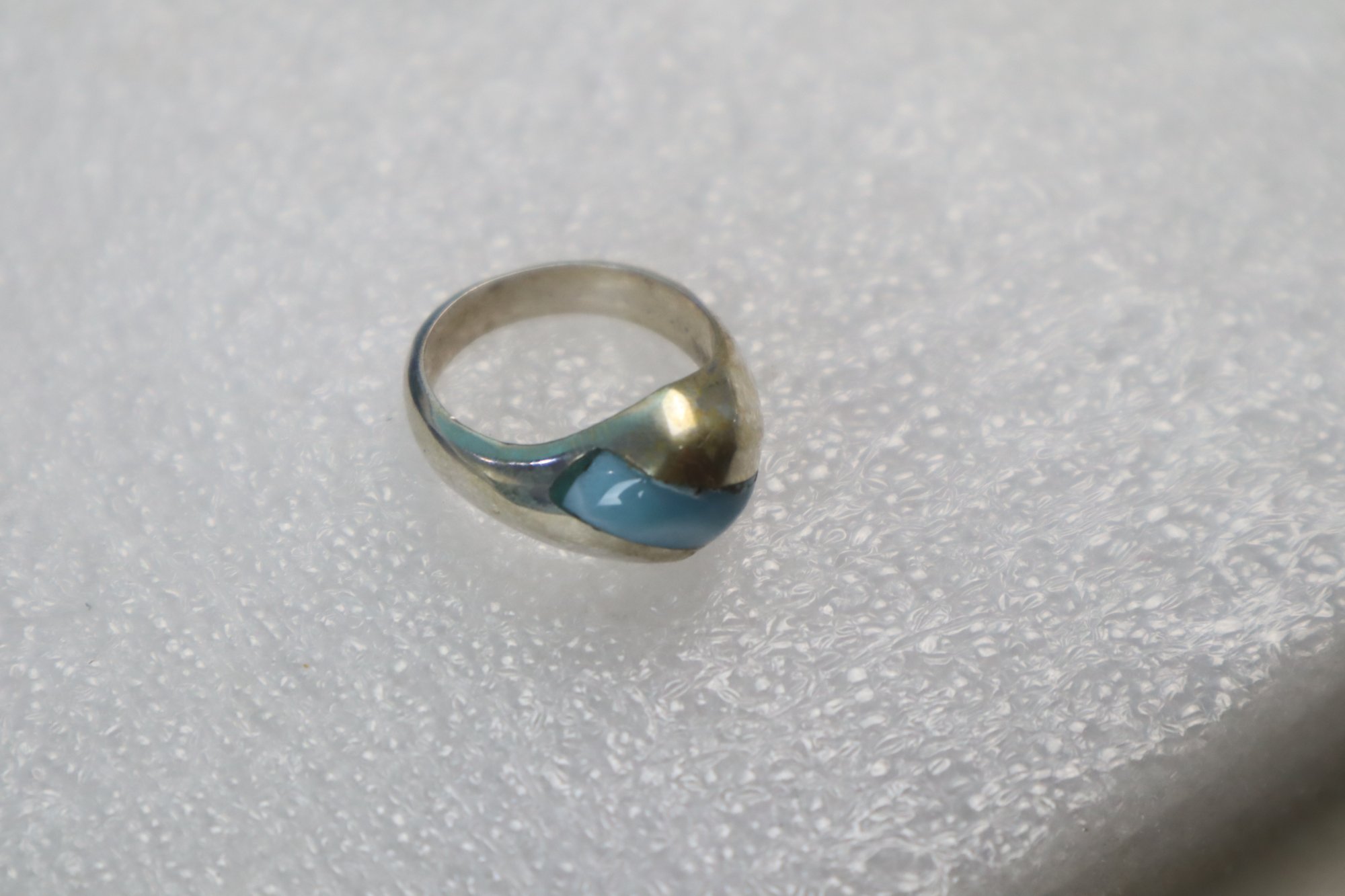 Studio made sky blue Dominican Larimar sterling silver ring 6.2g – photo 8