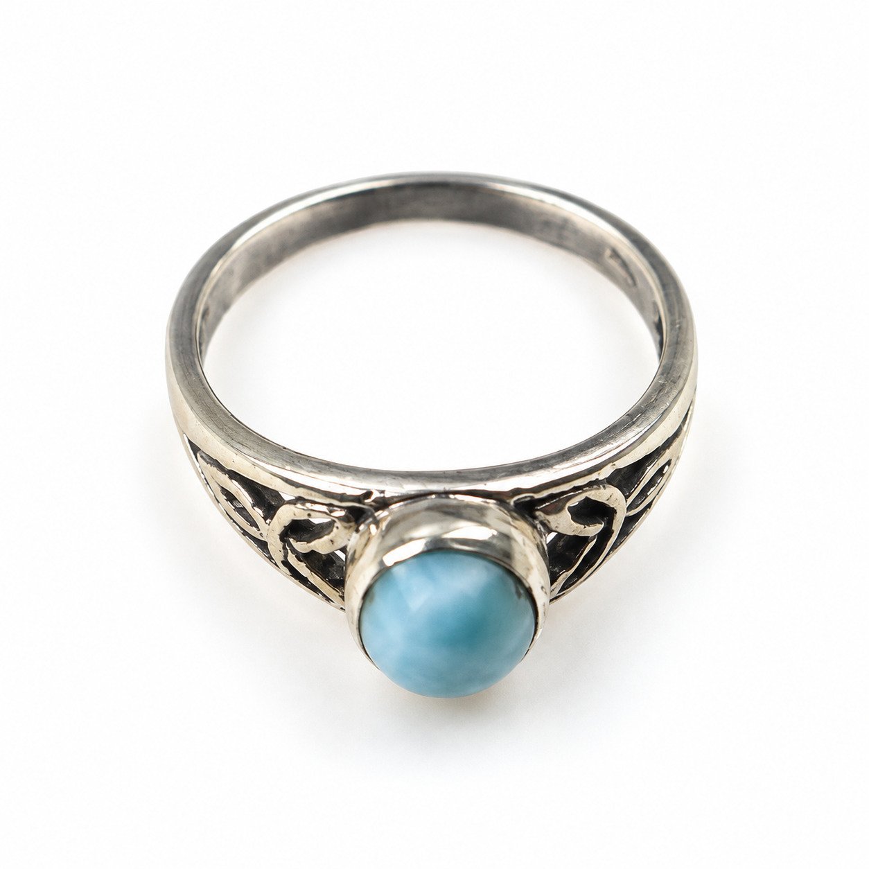 Studio made sky blue Dominican Larimar sterling silver ring 2.9g – photo 3
