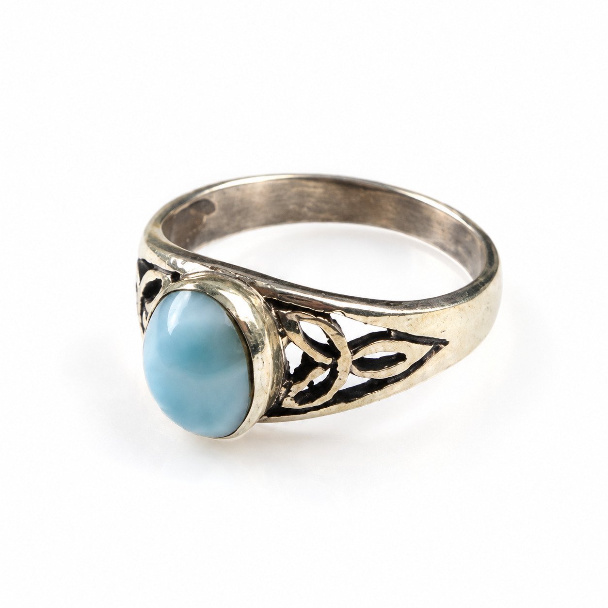 Studio made sky blue Dominican Larimar sterling silver ring 2.9g – photo 6