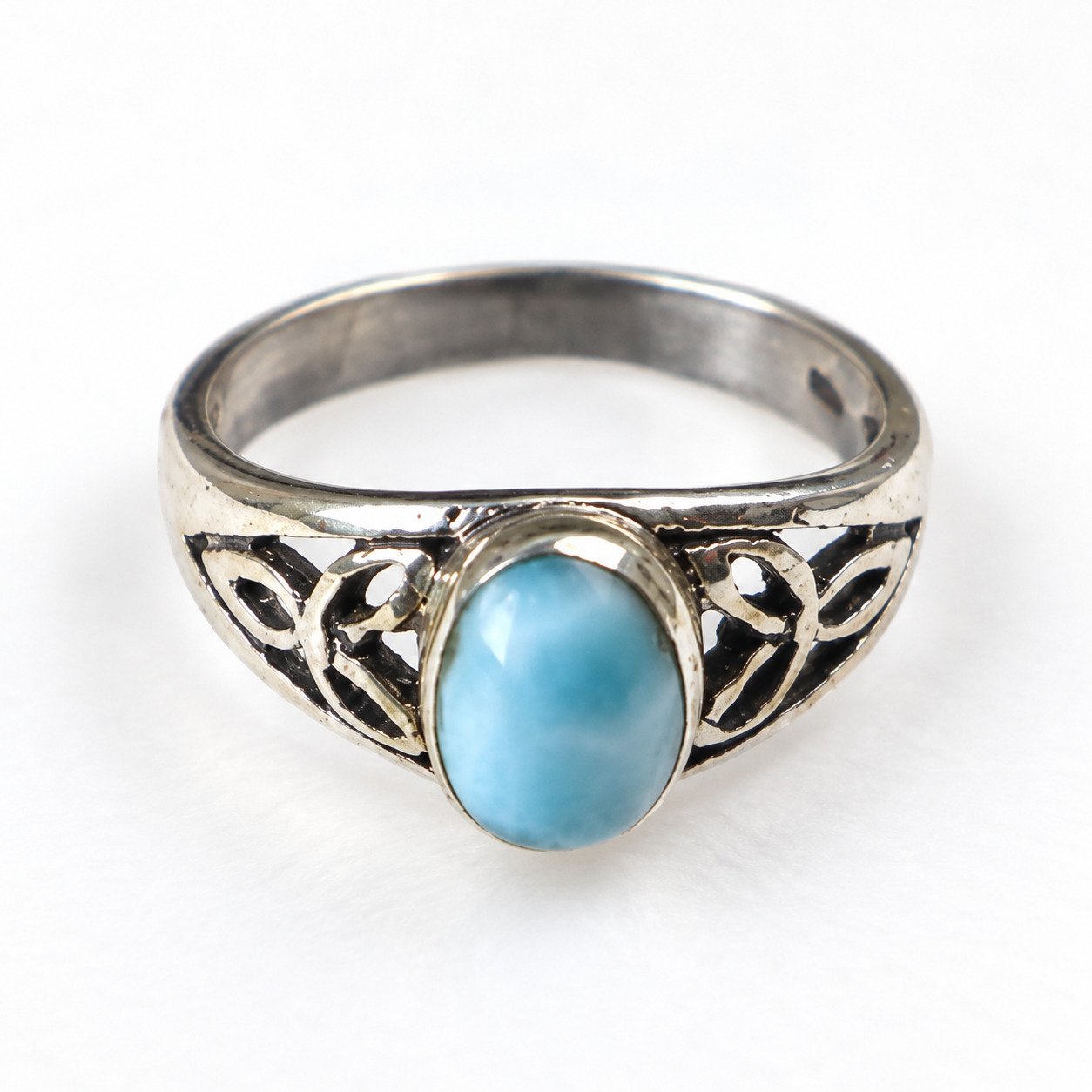 Studio made sky blue Dominican Larimar sterling silver ring 2.9g – photo 7