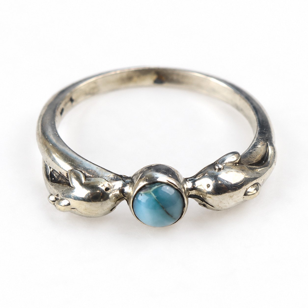 Studio made sky blue Dominican Larimar sterling silver ring 2.9g – photo 4