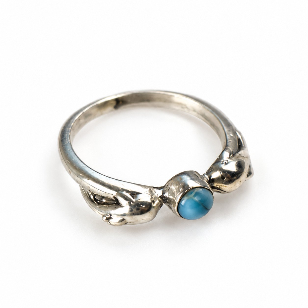 Studio made sky blue Dominican Larimar sterling silver ring 2.9g – photo 5