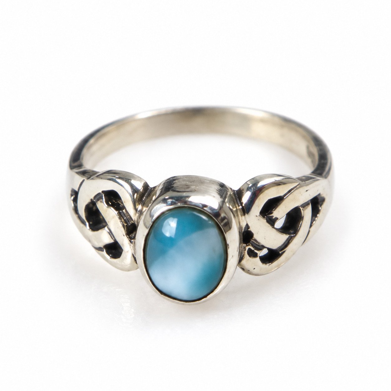 Studio made ocean blue Dominican Larimar sterling silver ring 2.3g – photo 4