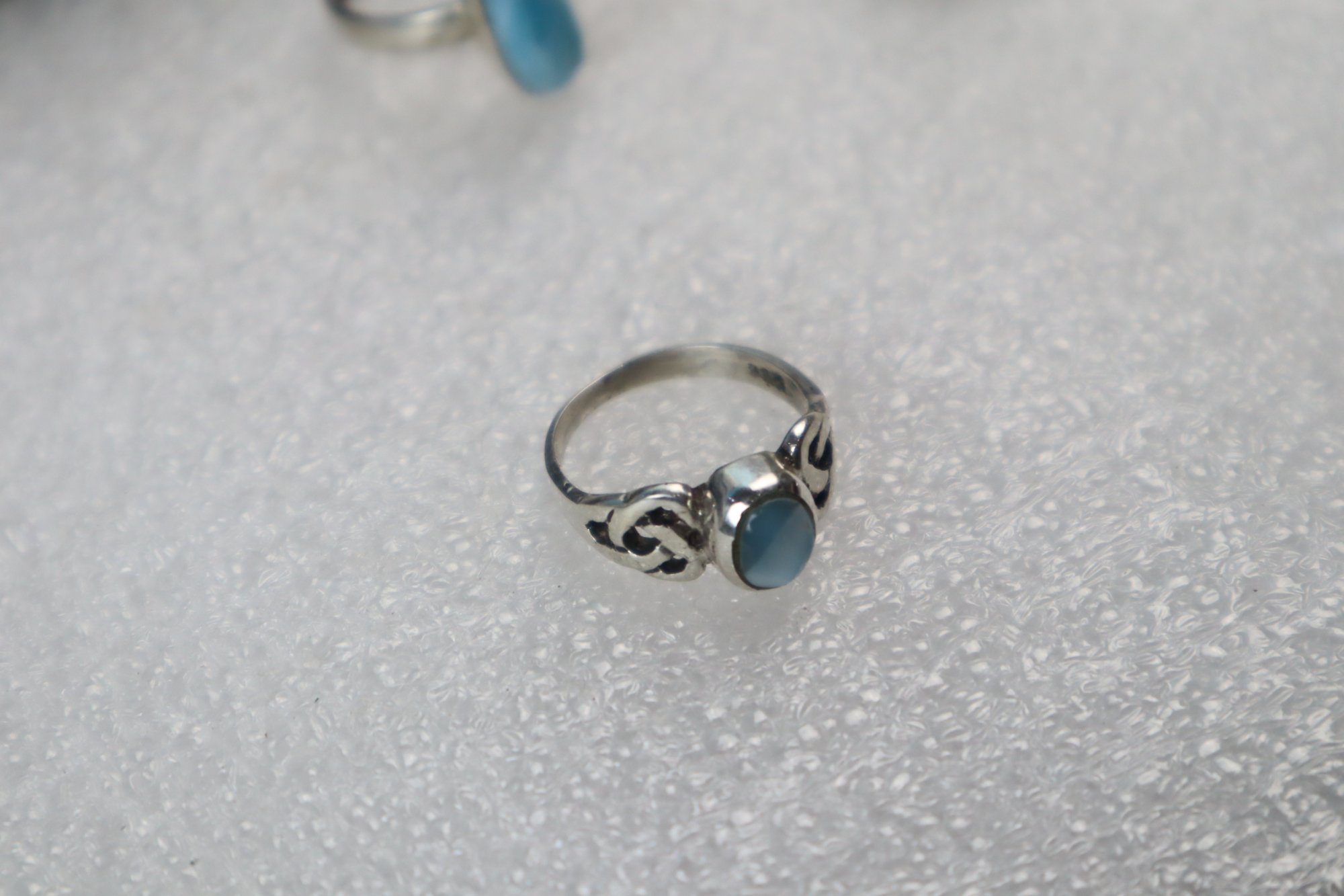 Studio made ocean blue Dominican Larimar sterling silver ring 2.3g – photo 8