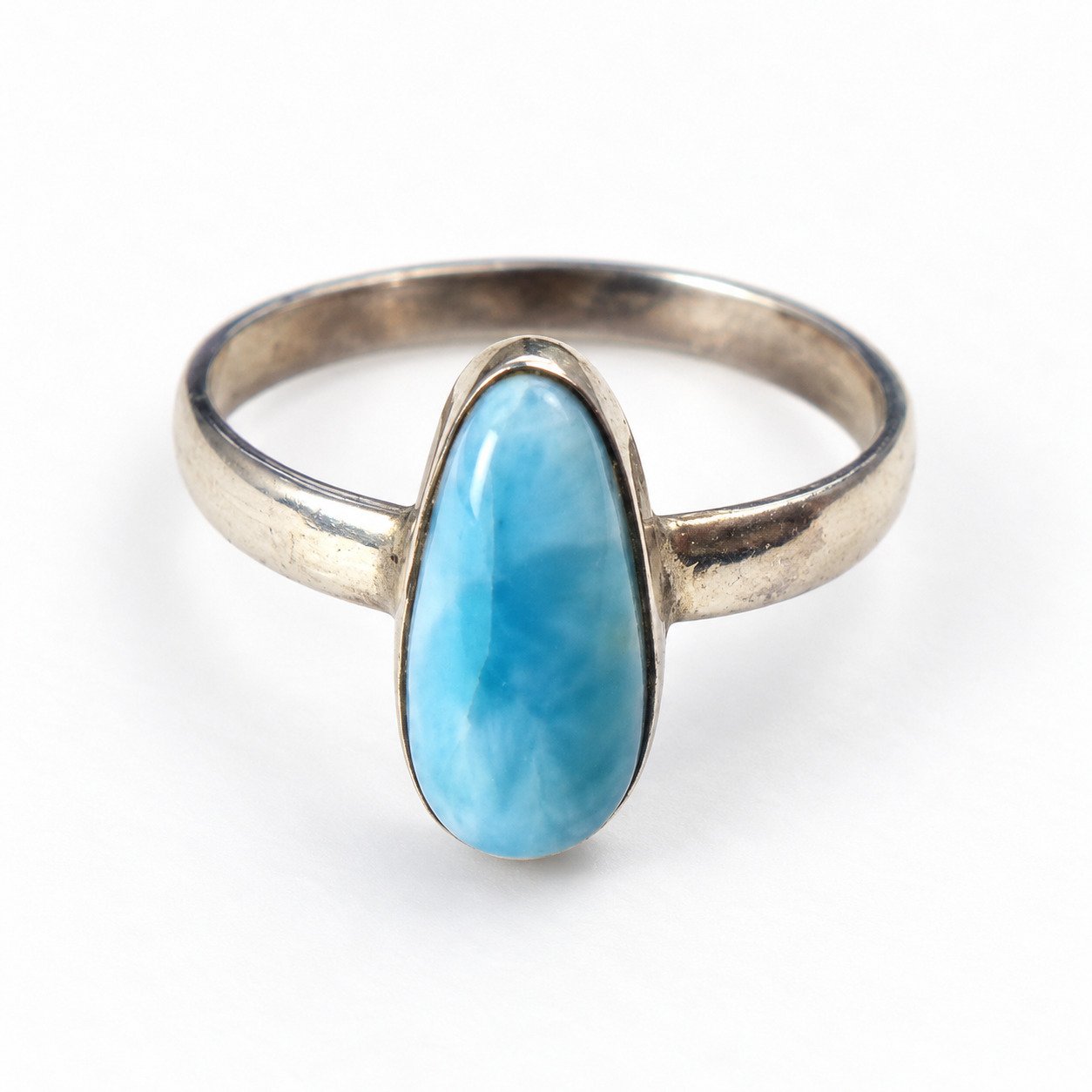 Boutique crafted sky blue Dominican Larimar sterling silver ring 2.4g – photo 8