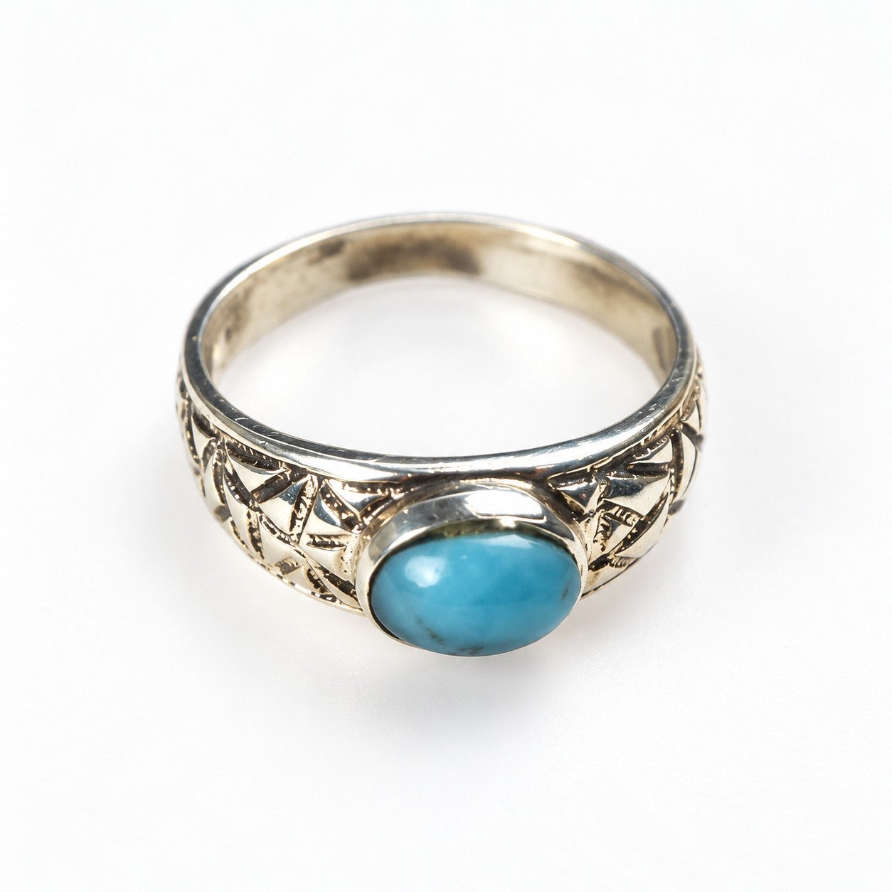 Traditional craftsmanship sky blue Dominican Larimar sterling silver ring 2.6g – photo 4