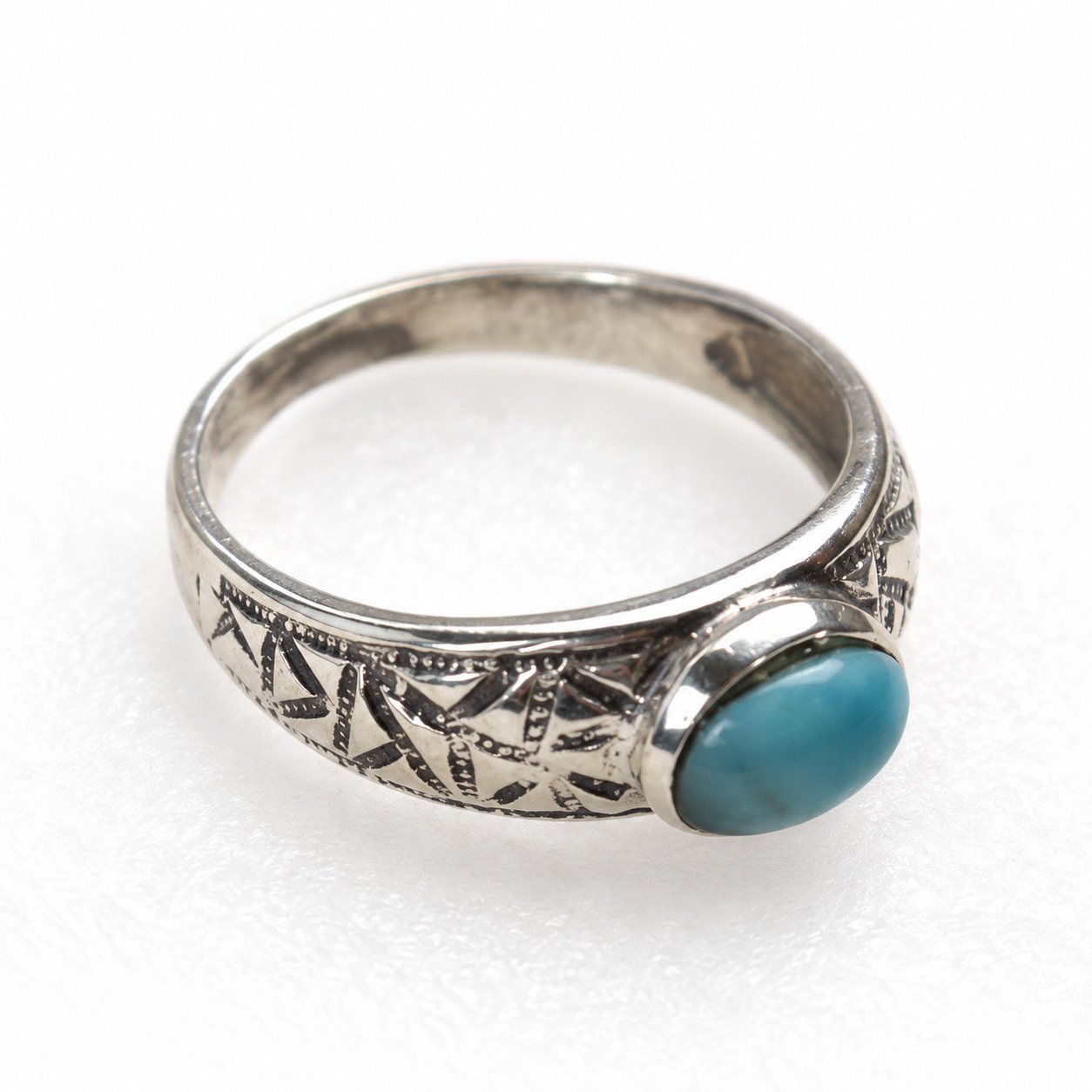Traditional craftsmanship sky blue Dominican Larimar sterling silver ring 2.6g – photo 6