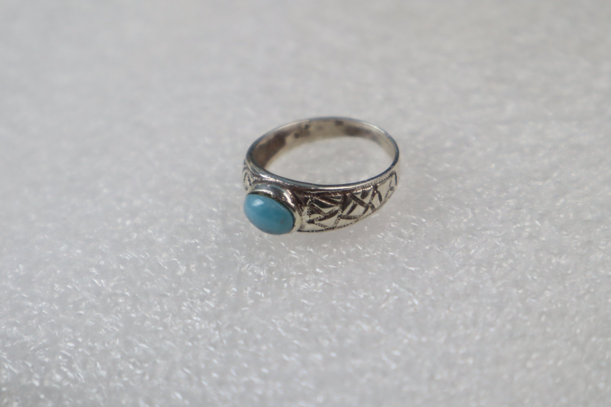 Traditional craftsmanship sky blue Dominican Larimar sterling silver ring 2.6g – photo 12