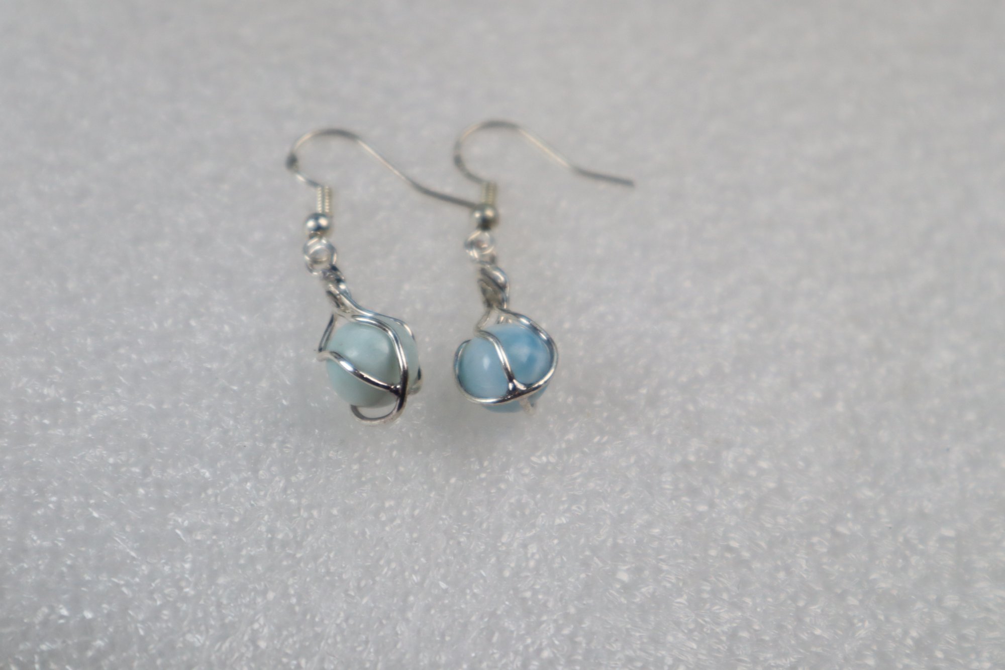 Studio made sky blue Dominican Larimar sterling silver earring 4.1g – photo 8