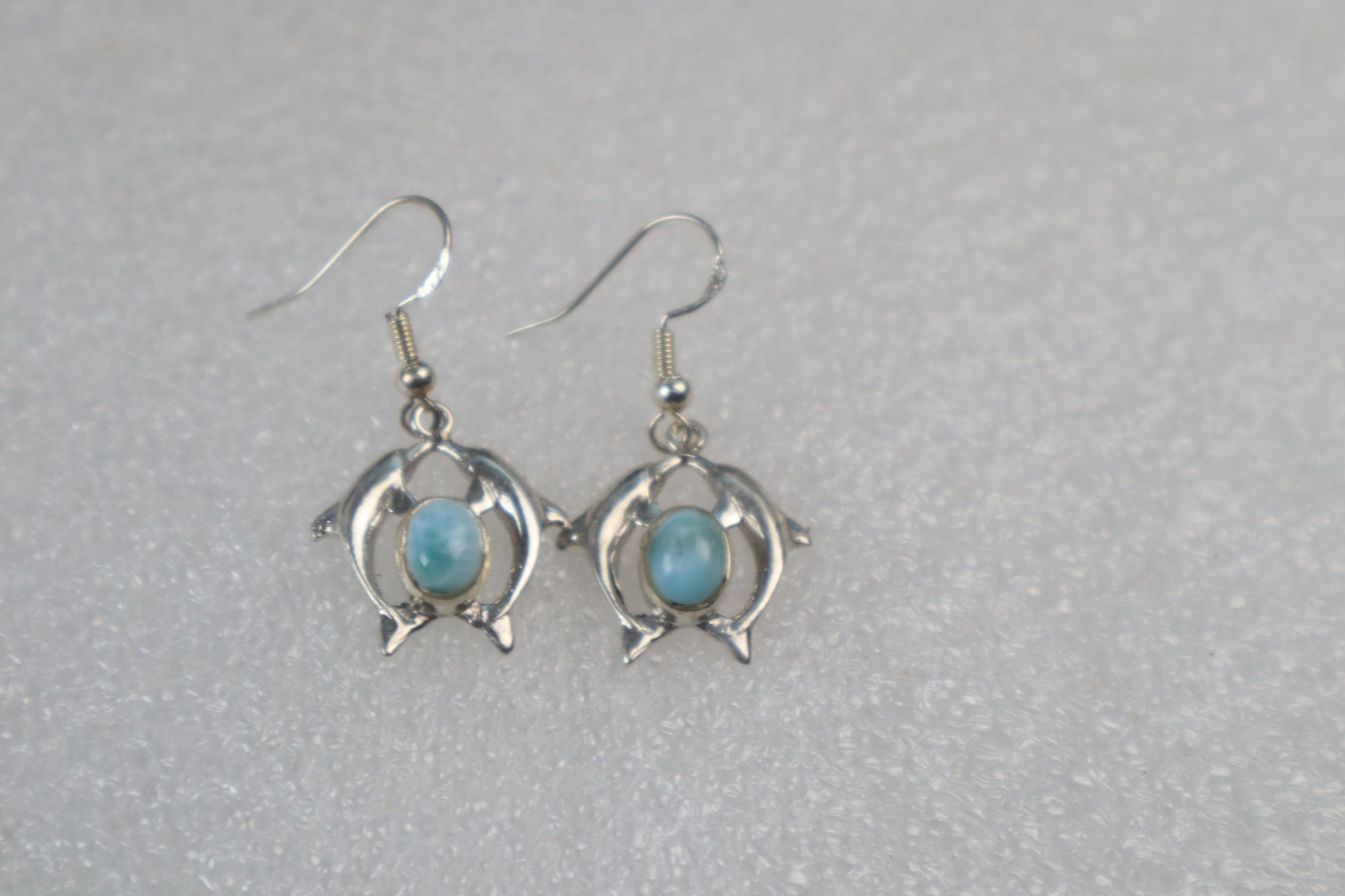 Island crafted sky blue Dominican Larimar sterling silver earring 4.8g – photo 11
