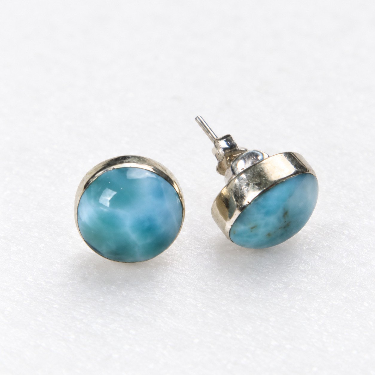 Handcrafted excellence sky blue Dominican Larimar sterling silver earring 3.9g – photo 4