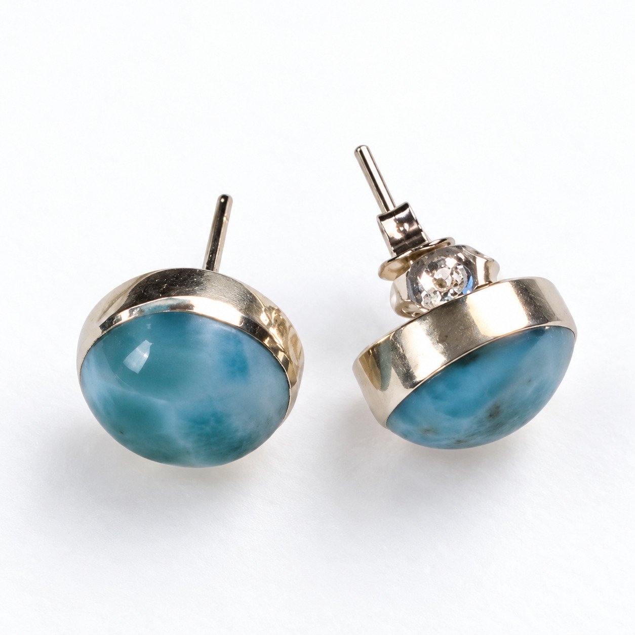 Handcrafted excellence sky blue Dominican Larimar sterling silver earring 3.9g – photo 5
