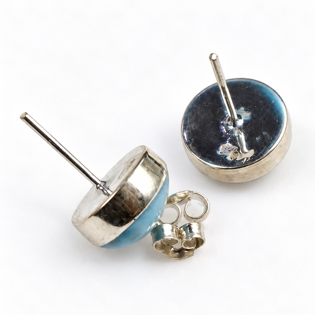 Handcrafted excellence sky blue Dominican Larimar sterling silver earring 3.9g – photo 6