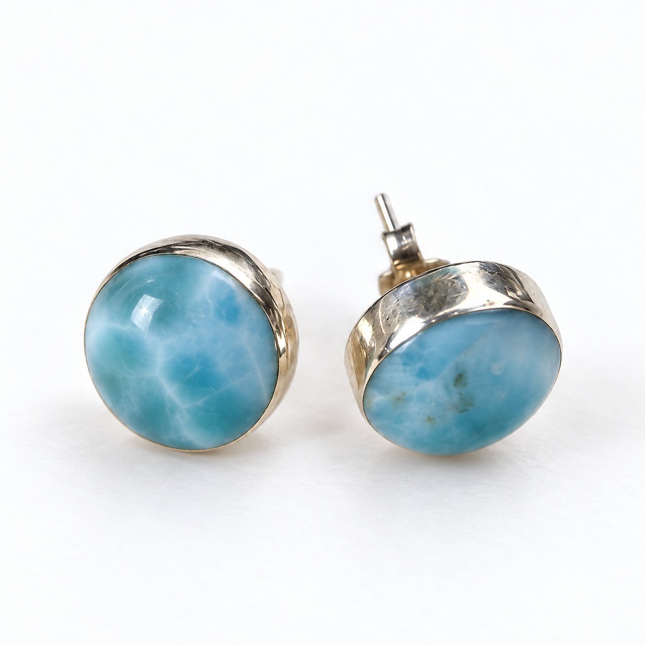 Handcrafted excellence sky blue Dominican Larimar sterling silver earring 3.9g – photo 7