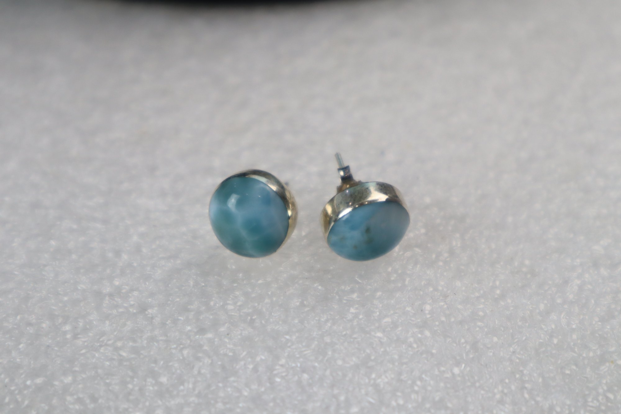 Handcrafted excellence sky blue Dominican Larimar sterling silver earring 3.9g – photo 8