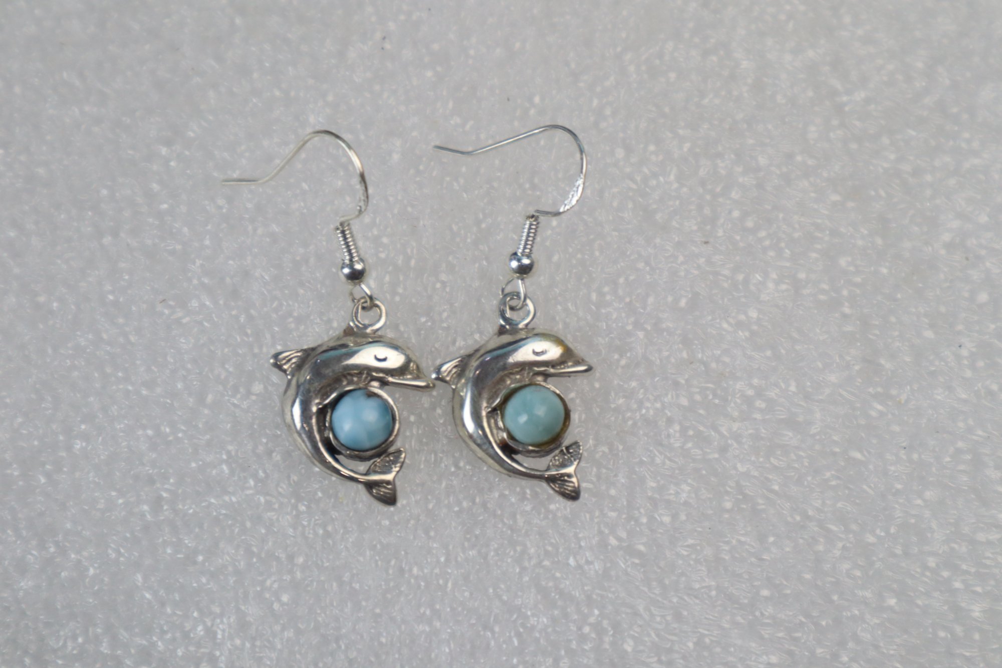 Handcrafted excellence sky blue Dominican Larimar sterling silver earring 4.6g – photo 11