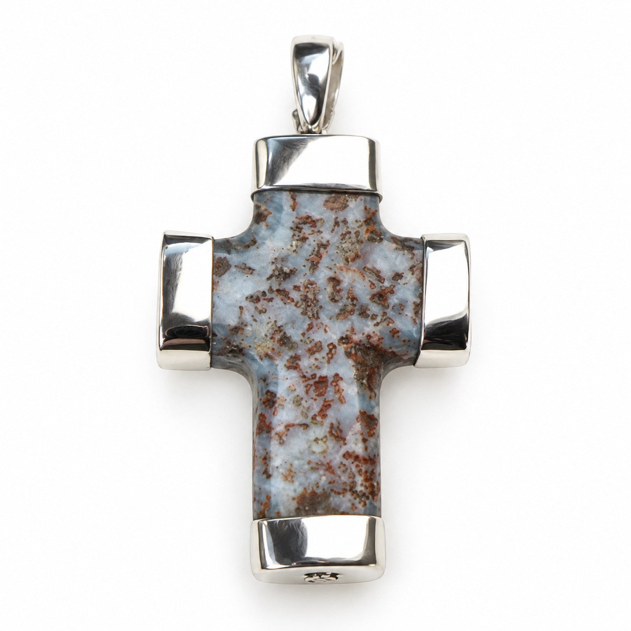 Handcrafted excellence red blue Dominican Larimar sterling silver pendant 9.7g – photo 2
