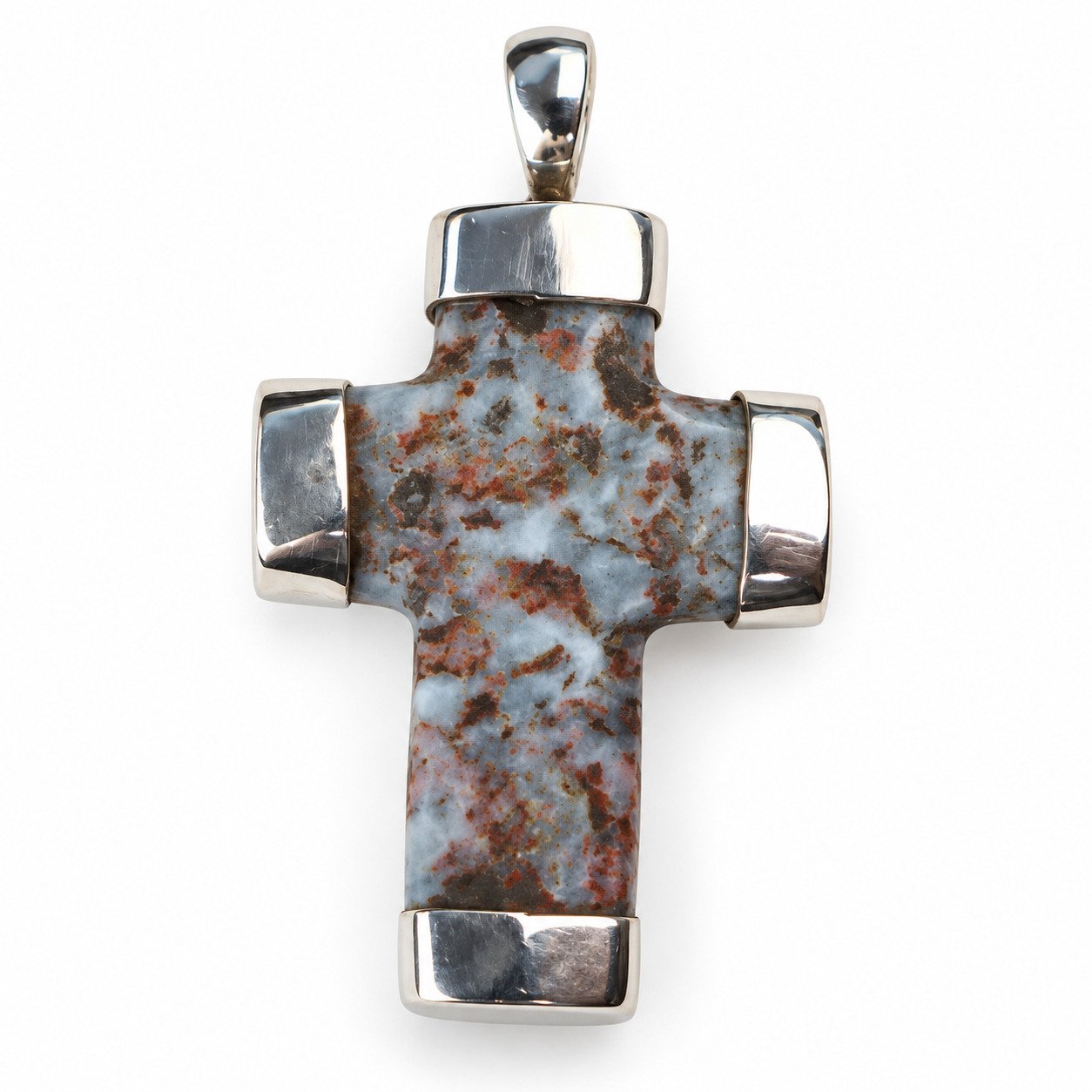 Handcrafted excellence red blue Dominican Larimar sterling silver pendant 9.7g – photo 5