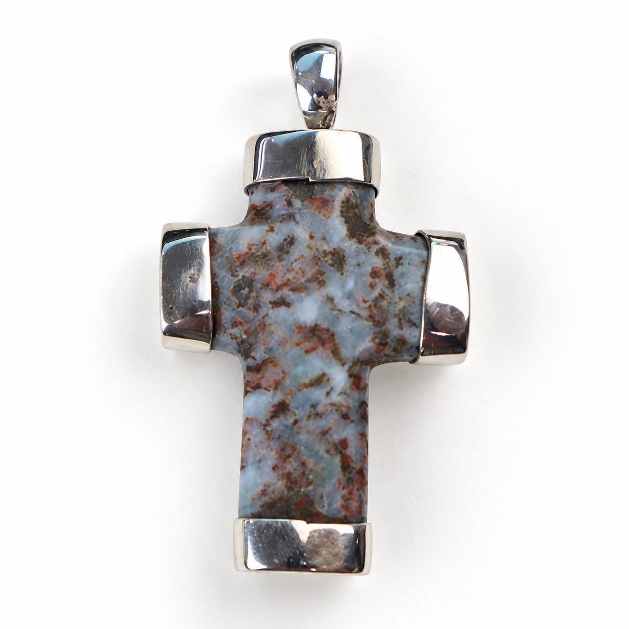 Handcrafted excellence red blue Dominican Larimar sterling silver pendant 9.7g – photo 6