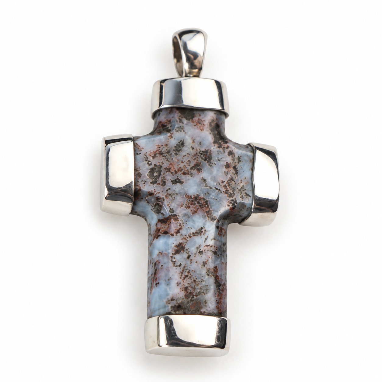 Handcrafted excellence red blue Dominican Larimar sterling silver pendant 9.7g – photo 7