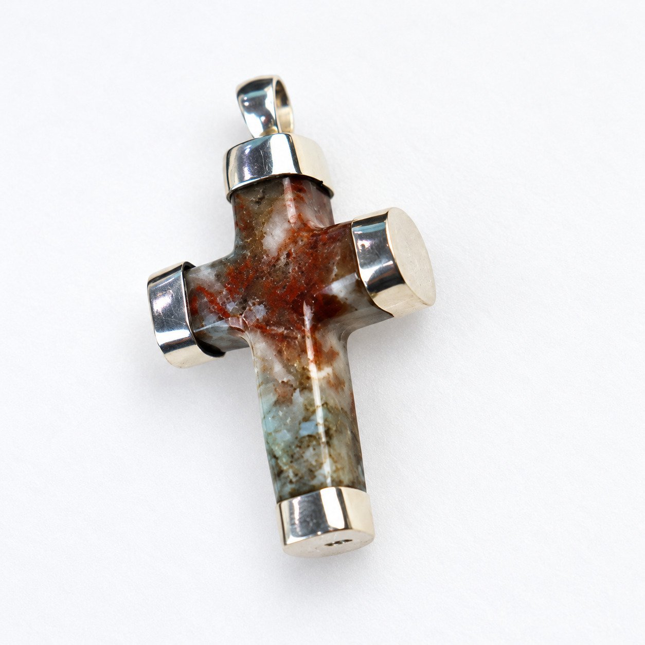 Skilled craftsmanship red blue Dominican Larimar sterling silver pendant 11.1g – photo 2