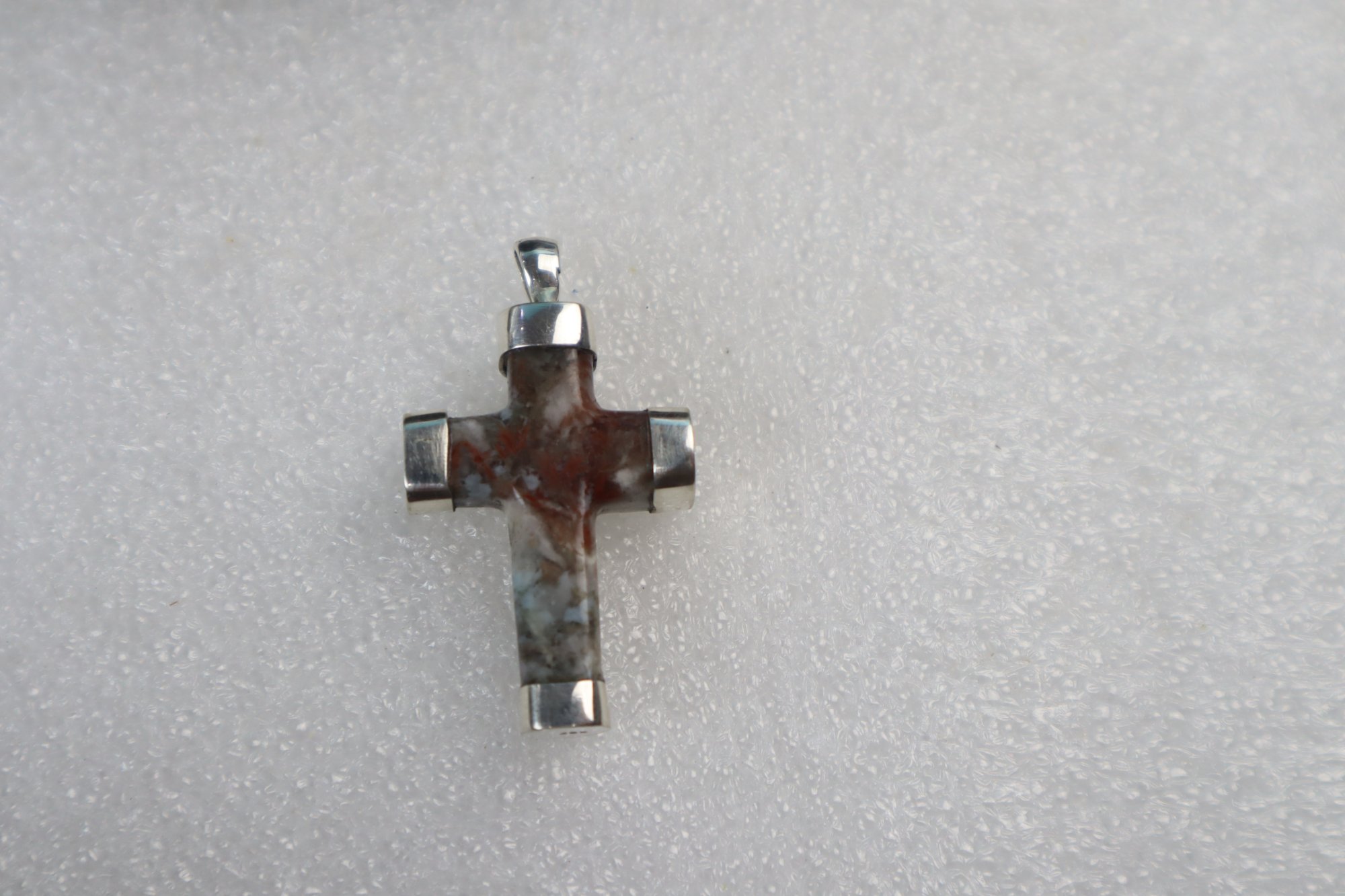 Skilled craftsmanship red blue Dominican Larimar sterling silver pendant 11.1g – photo 10