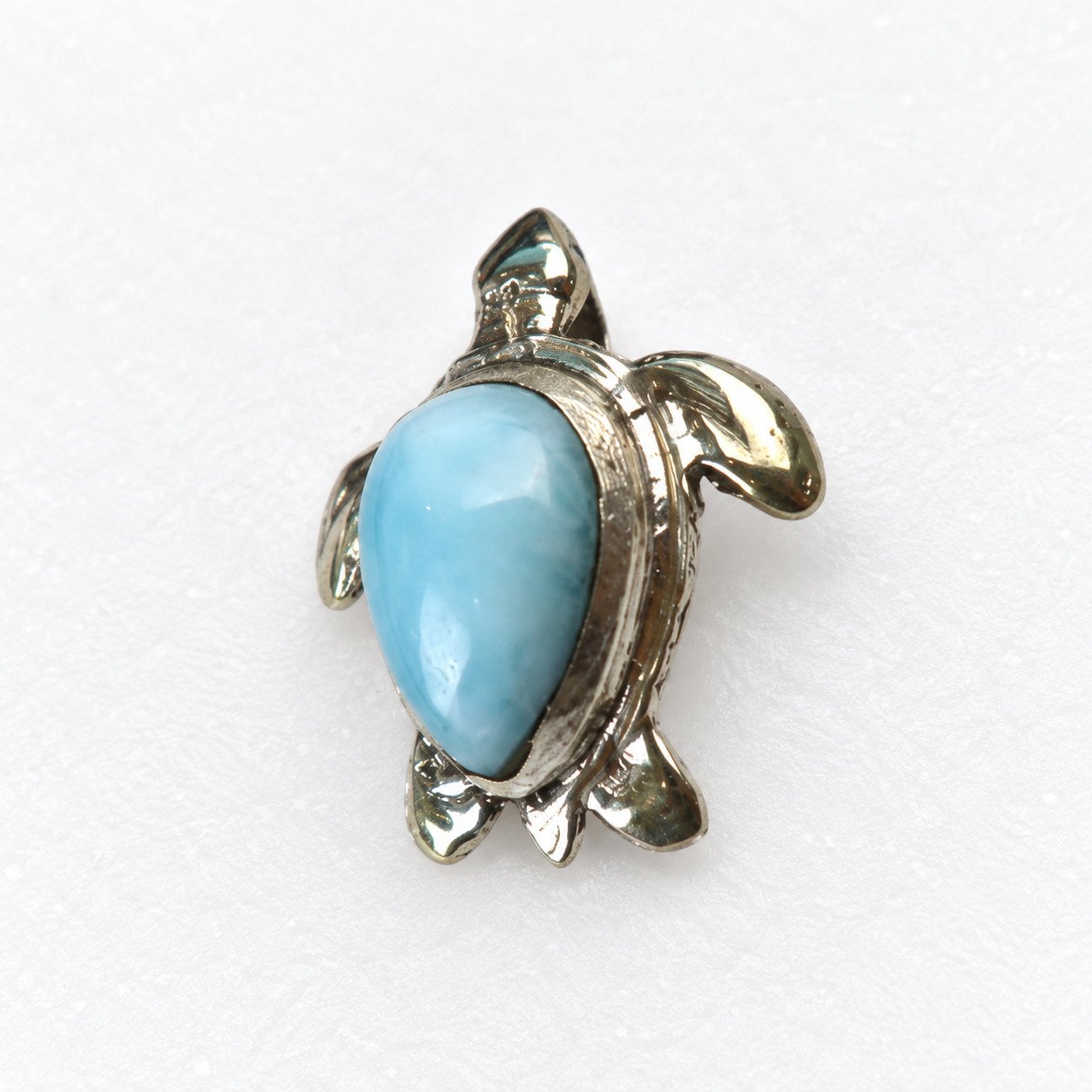 Skilled craftsmanship sky blue Dominican Larimar sterling silver pendant 5.4g – photo 3