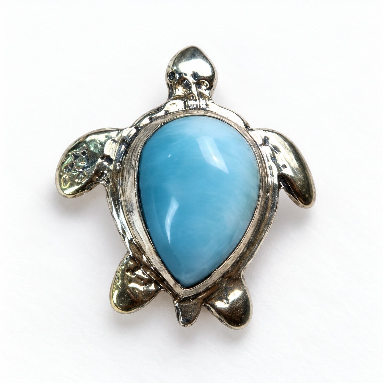 Skilled craftsmanship sky blue Dominican Larimar sterling silver pendant 5.4g – photo 4