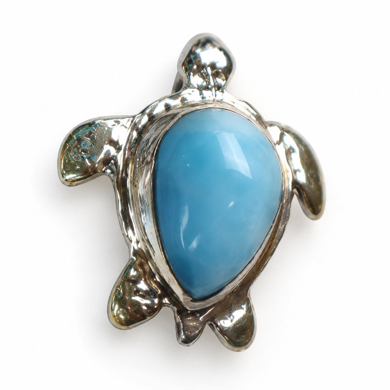 Skilled craftsmanship sky blue Dominican Larimar sterling silver pendant 5.4g – photo 5
