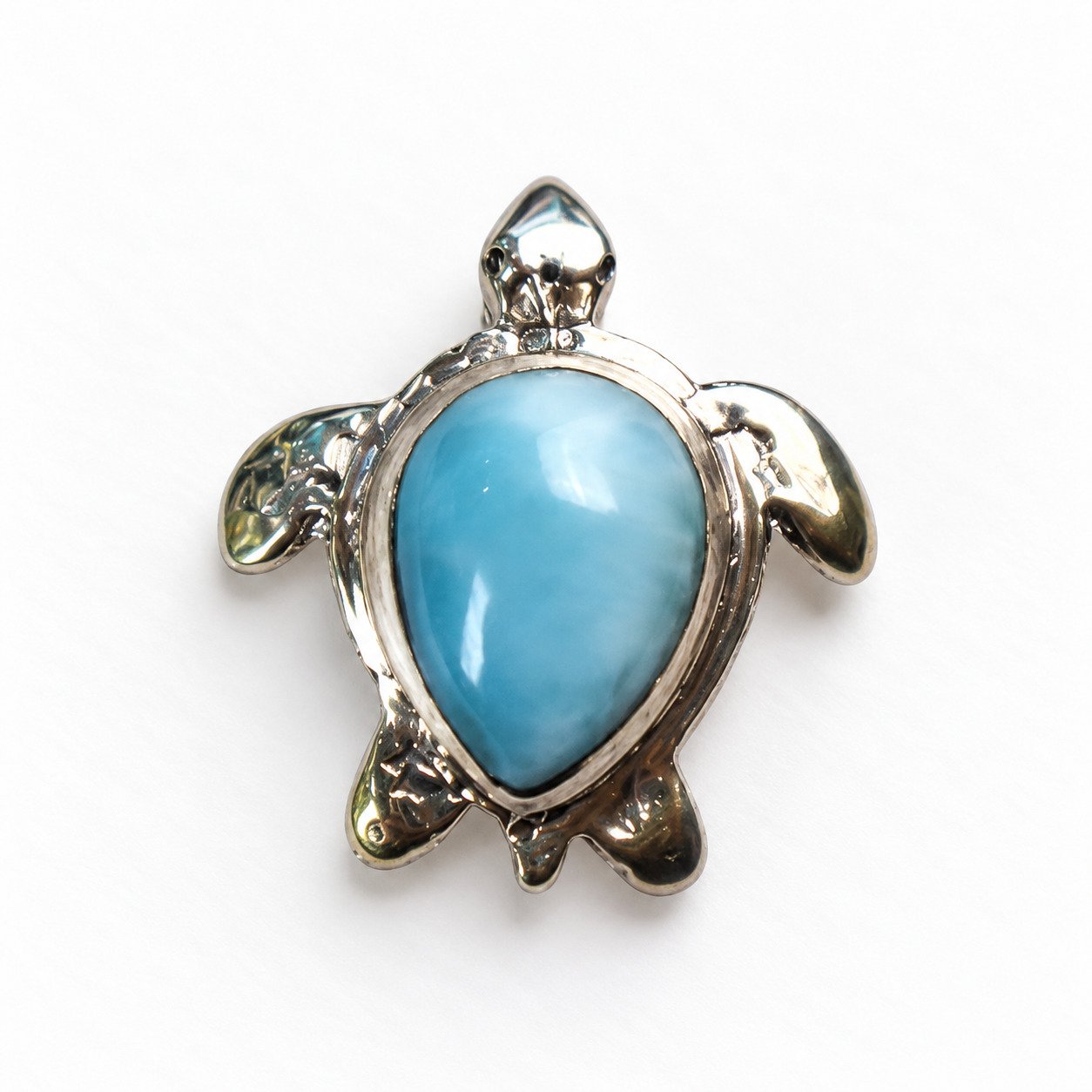 Skilled craftsmanship sky blue Dominican Larimar sterling silver pendant 5.4g – photo 6