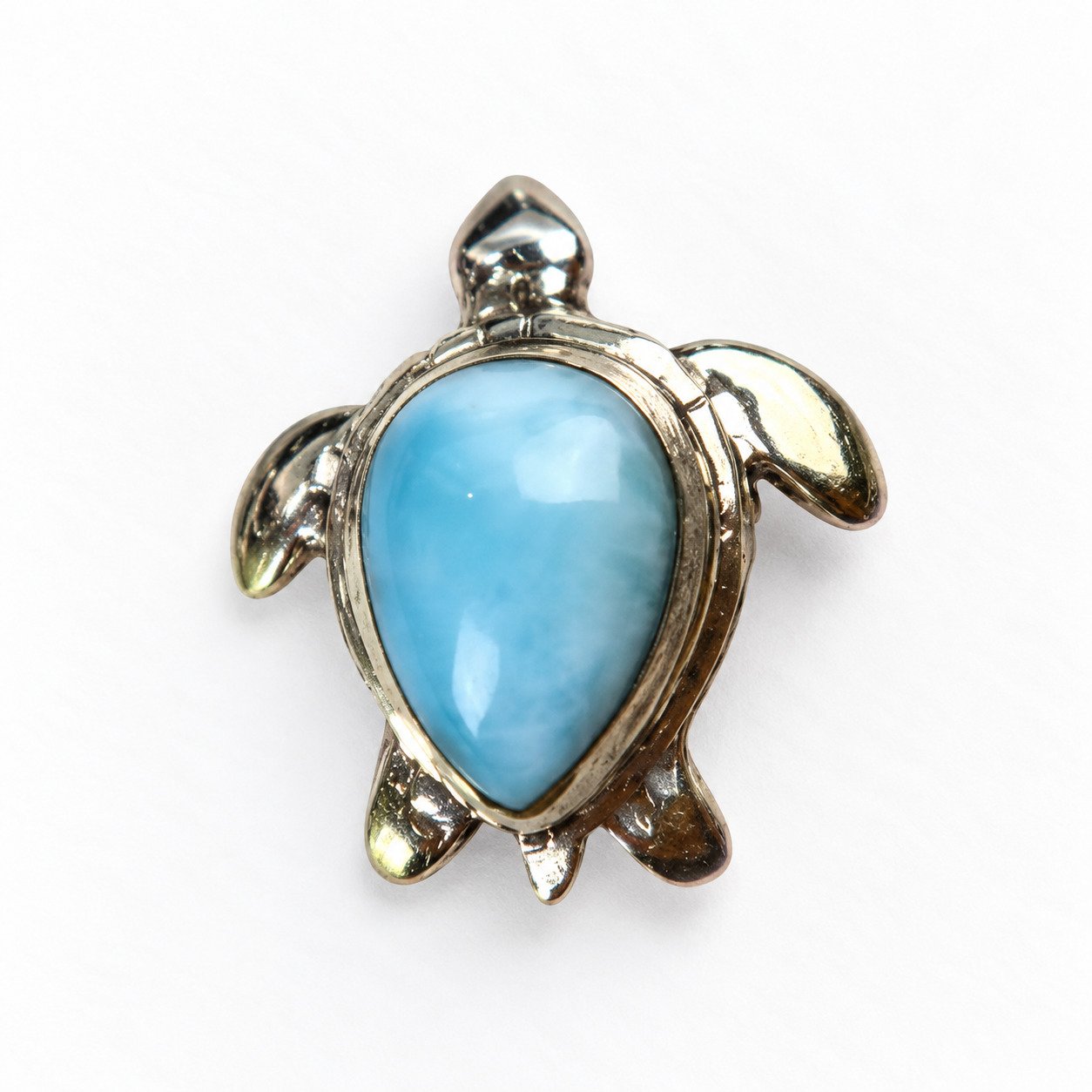 Skilled craftsmanship sky blue Dominican Larimar sterling silver pendant 5.4g – photo 7