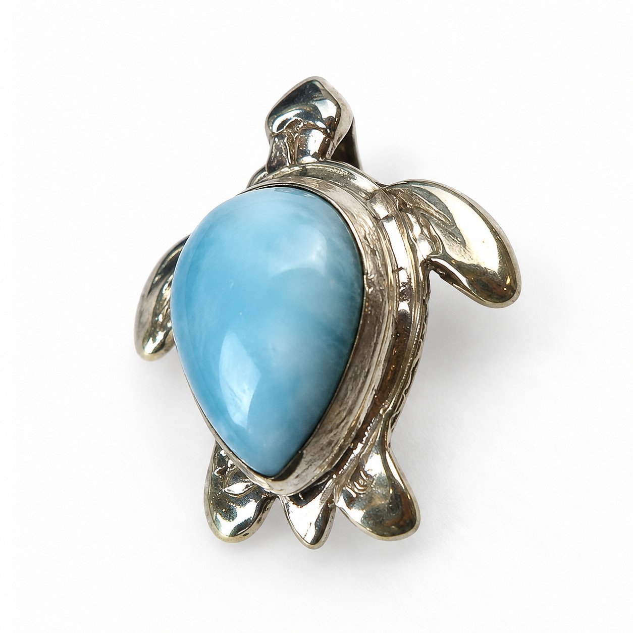Skilled craftsmanship sky blue Dominican Larimar sterling silver pendant 5.4g – photo 8